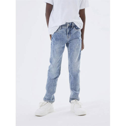 name it KIDS slim fit jeans NKMTHEO light blue denim Blauw Jongens Stretchdenim 92
