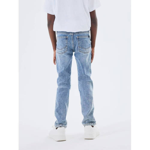 name it KIDS slim fit jeans NKMTHEO light blue denim Blauw Jongens Stretchdenim 92