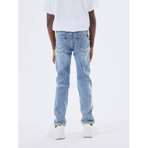 Name it KIDS slim fit jeans NKMTHEO light blue denim Blauw Jongens Stretchdenim 104