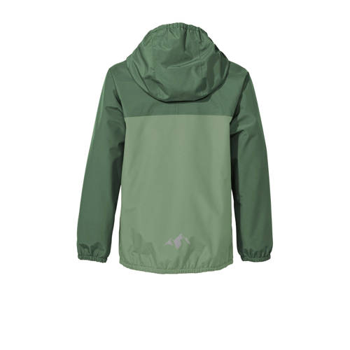 Vaude regenjas Turaco III groen donkergroen Outdoor jas Jongens Meisjes Polyester Capuchon 134 140