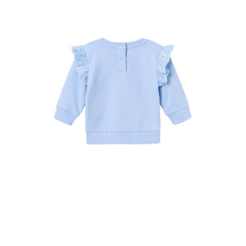 Name it BABY sweater NBFTIARA met ruches lichtblauw Effen 56