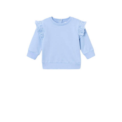NAME IT BABY baby sweater NBFTIARA met ruches lichtblauw Effen