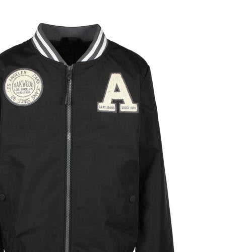 Cars baseball jacket JUSTIN met logo zwart wit Jas Jongens Nylon Opstaande kraag 116