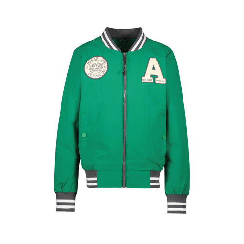 Cars baseball jacket JUSTIN met logo groen/wit Jas Jongens Nylon Opstaande kraag