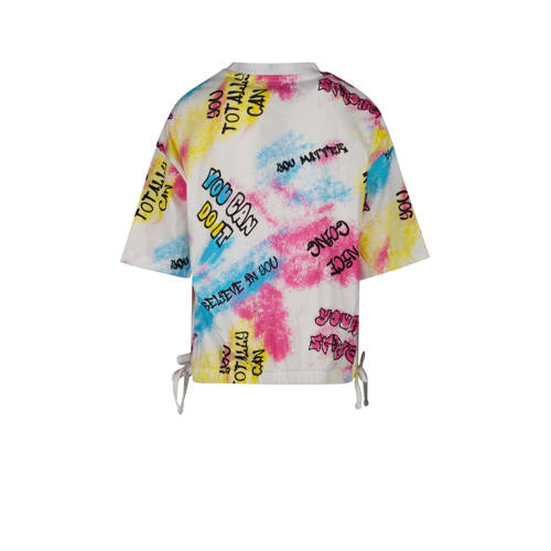 Cars T-shirt FINYA met all over print wit multicolor Meisjes Katoen Ronde hals 116