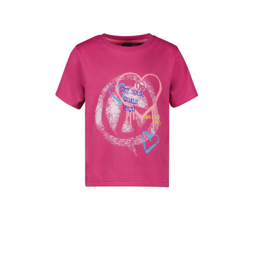 Cars T-shirt AINO met printopdruk fuchsia Roze Meisjes Katoen Ronde hals
