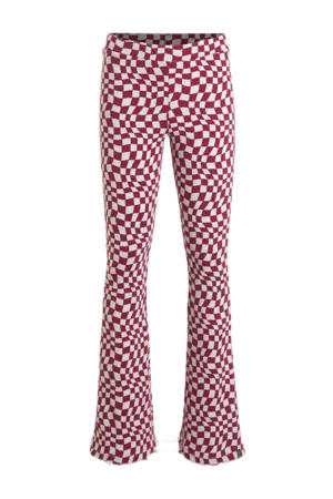 flared broek LOTA FLAIR met all over print fuchsia/wit