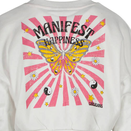 Cars sweater YASTI met backprint wit Backprint 116
