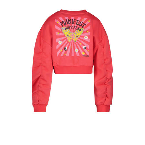 Cars sweater YASTI met backprint koraal Roze Backprint 116