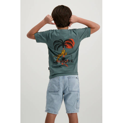 Cars T-shirt DRAYCO met backprint mosgroen Jongens Katoen Ronde hals Backprint 116