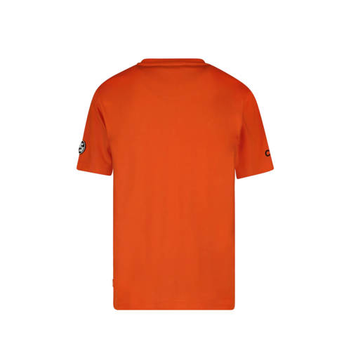 Cars T-shirt PRAYS met tekst oranje Jongens Katoen Ronde hals Tekst 116