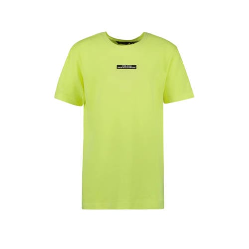 Cars T-shirt SONO met tekst neon geel Jongens Katoen Ronde hals Tekst