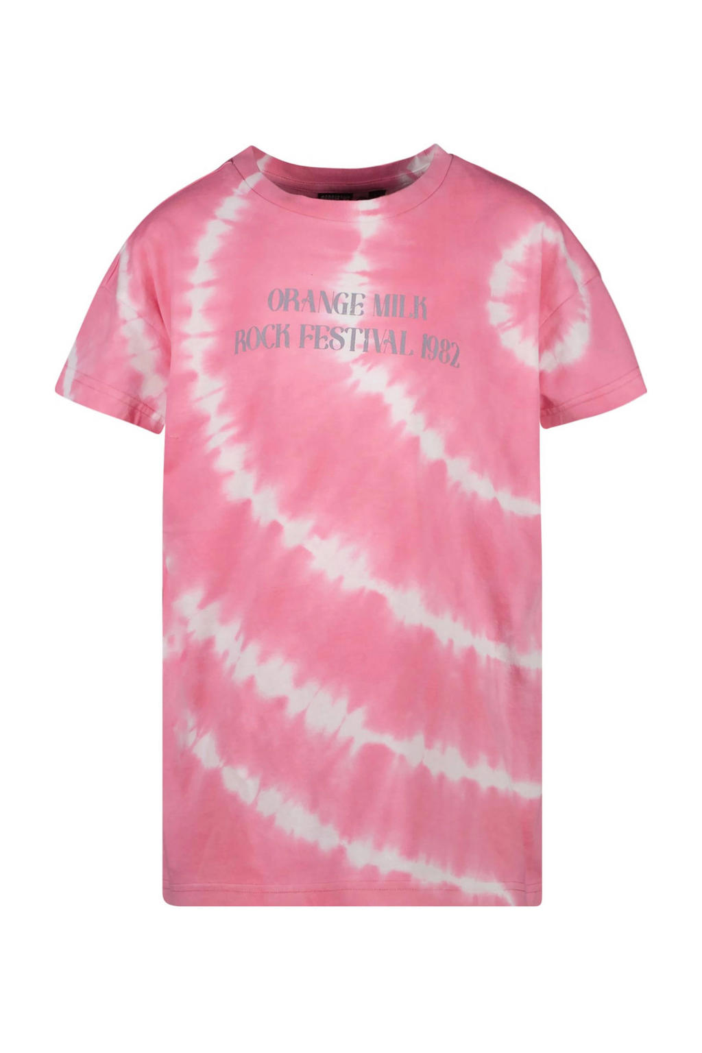 Roze en witte meisjes Cars tie-dye T-shirt van katoen met korte mouwen en ronde hals