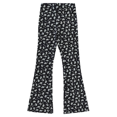 Cars flared broek ILVA FLAIR met paisleyprint zwart/wit Meisjes Viscose - maat 140 afbeelding