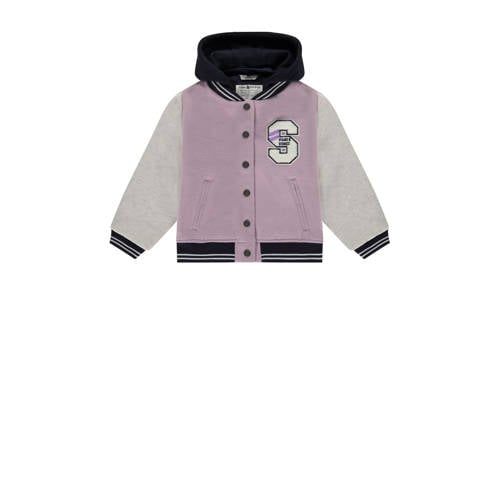 Stains&Stories baseball jacket lila/wit/zwart Jas Paars Meisjes Polyester Capuchon - 104