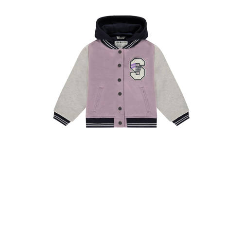 Stains&Stories baseball jacket lila/wit/zwart Jas Paars Meisjes Polyester Capuchon