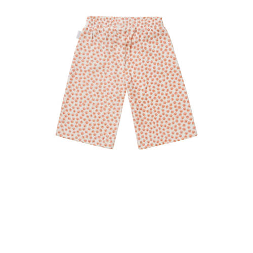 Noppies baby straight fit broek met all over print oranje wit Meisjes Biologisch katoen 50