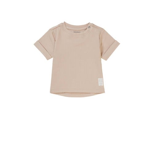 Noppies baby T-shirt beige Jongens Biologisch katoen Ronde hals Effen