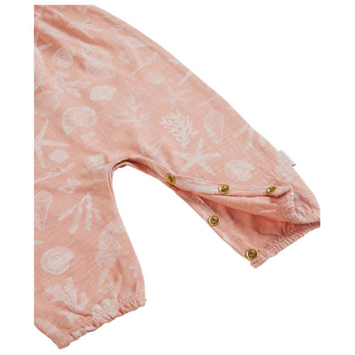 Noppies baby jumpsuit met all over print roze Meisjes Biologisch katoen Ronde hals 50