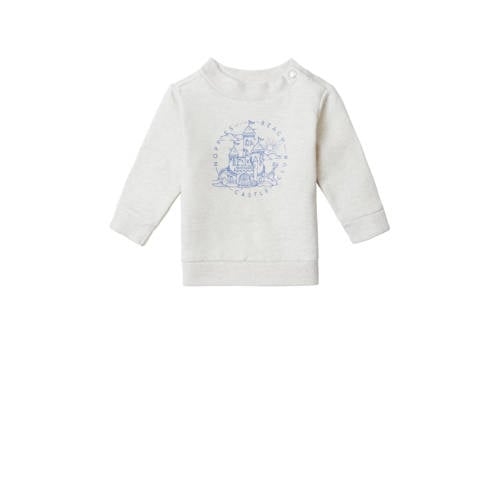 Noppies baby sweater met printopdruk offwhite Wit Printopdruk
