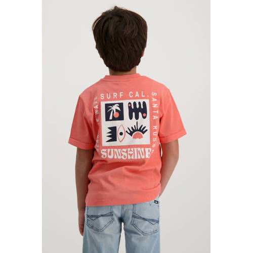 Cars T-shirt RADHEM met backprint licht koraalroze Jongens Katoen Ronde hals 116