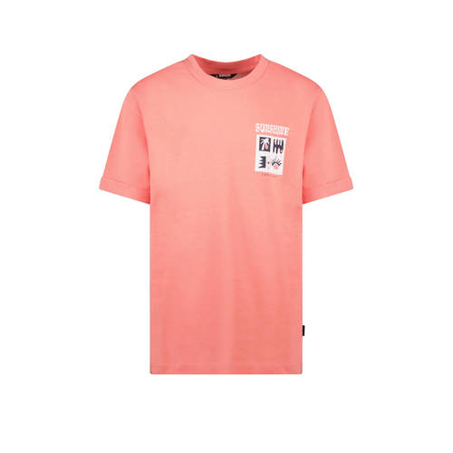 Cars T-shirt RADHEM met backprint licht koraalroze Jongens Katoen Ronde hals