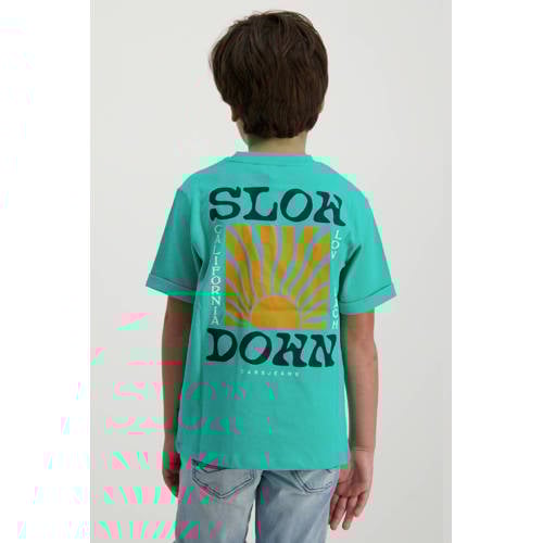 Cars T-shirt RADHEM met backprint fel mintgroen Jongens Katoen Ronde hals 116
