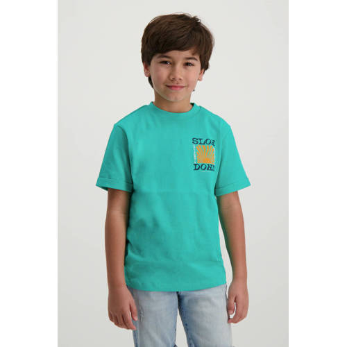 Cars T-shirt RADHEM met backprint fel mintgroen Jongens Katoen Ronde hals 116
