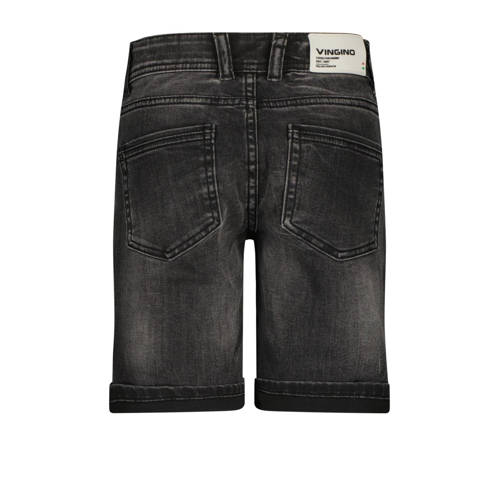 VINGINO denim short Curzio Damage black vintage Korte broek Zwart Jongens Stretchdenim 158