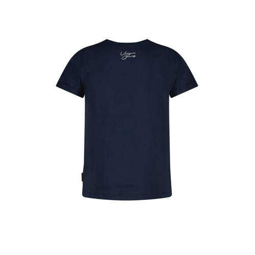 VINGINO T-shirt Hersa met printopdruk donkerblauw Meisjes Stretchkatoen Ronde hals 128