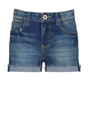 thumbnail: Medium blue denim meisjes Vingino short Diletta van stretchdenim met regular waist, rits- en knoopsluiting en effen