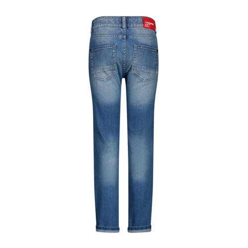 VINGINO slim fit jeans Dante mid blue wash Blauw Jongens Stretchdenim Effen 128