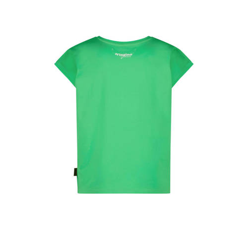 VINGINO T-shirt Helen met tekst felgroen Meisjes Katoen Ronde hals Tekst 128