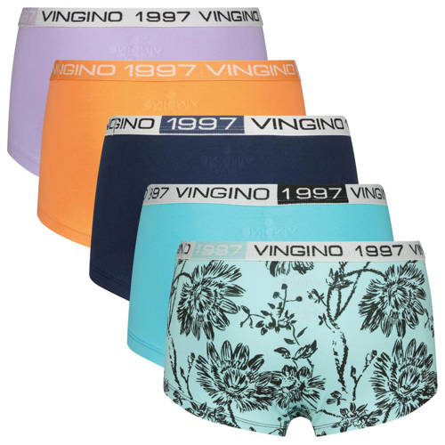 VINGINO short set van 5 aquablauw multicolor Slip Meisjes Stretchkatoen 122 128
