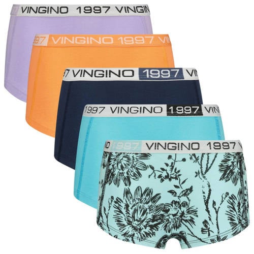 Vingino short - set van 5 aquablauw/multicolor Slip Meisjes Stretchkatoen - 122/128