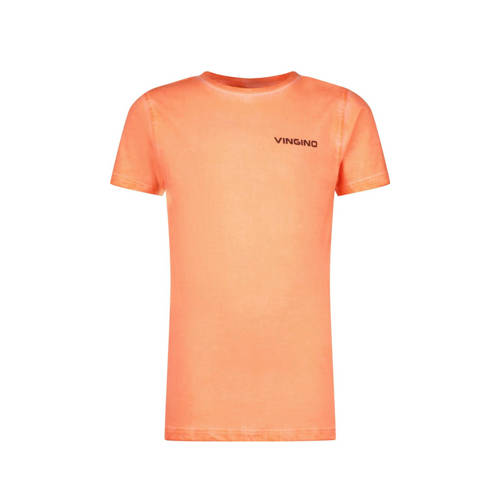 Vingino T-shirt Hilod neon koraal Oranje Jongens Katoen Ronde hals Effen - 128