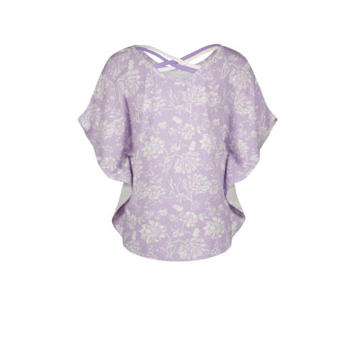 VINGINO top Imela met all over print lila wit T-shirt Paars Meisjes Viscose Ronde hals 128