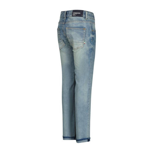 VINGINO slim fit jeans Dante old vintage Blauw Jongens Stretchdenim Effen 128