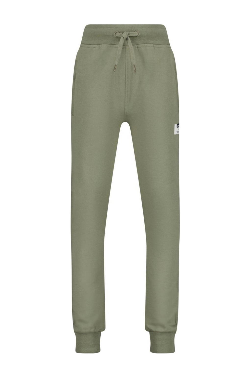 Groene jongens Vingino joggingbroek Sasto van sweat materiaal met regular waist, elastische tailleband met koord en effen
