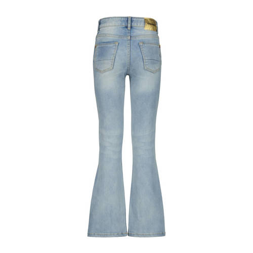 VINGINO flared jeans Abbey light vintage Blauw Meisjes Stretchdenim Effen 128