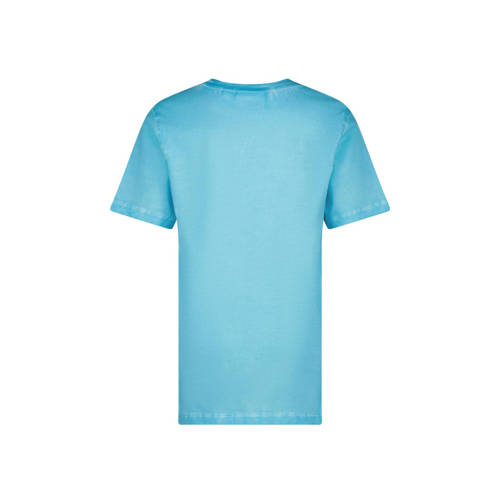 VINGINO T-shirt Herso met printopdruk aquablauw oranje Jongens Katoen Ronde hals 128