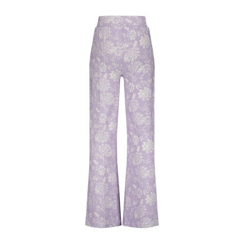 VINGINO straight fit broek Sage met all over print lila wit Paars Meisjes Viscose 128