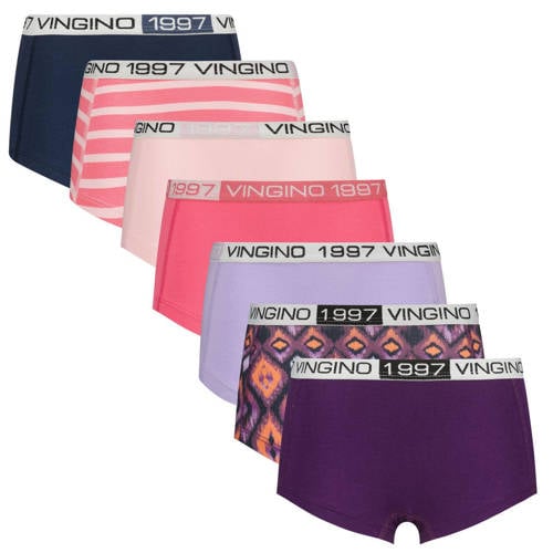Vingino short - set van 7 roze/paars Slip Meisjes Stretchkatoen All over print