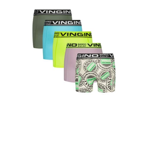 VINGINO boxershort Colors set van 5 neongeel multicolor Jongens Stretchkatoen 122 128