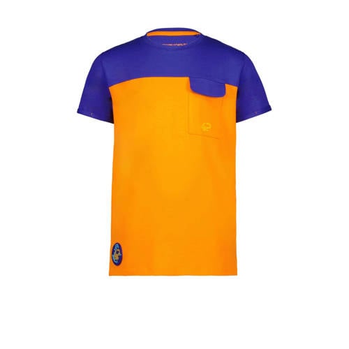 4PRESIDENT T-shirt oranje Jongens Stretchkatoen Ronde hals Effen