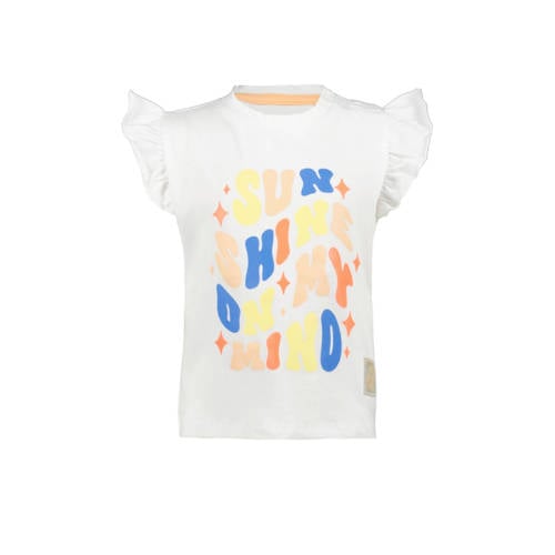 4PRESIDENT T-shirt met tekst wit Meisjes Stretchkatoen Ronde hals Tekst - 104