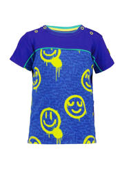 thumbnail: Blauwe jongens 4PRESIDENT T-shirt van stretchkatoen met korte mouwen en ronde hals