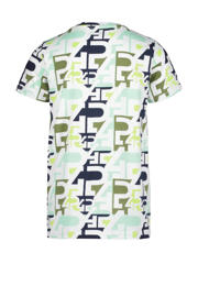 thumbnail: 4PRESIDENT T-shirt met all over print blauw/groen/wit