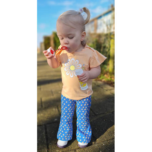 4PRESIDENT broek met all over print blauw Meisjes Stretchkatoen All over print 86