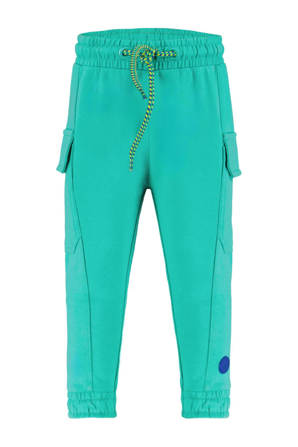 Groene jongens 4PRESIDENT broek van stretchkatoen met elastische tailleband met koord en effen